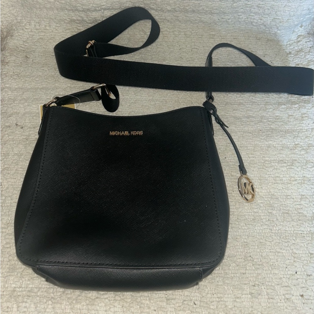 Michael Kors Jet Set Travel Small Shoulder Messenger Crossbody Bag Black Purse